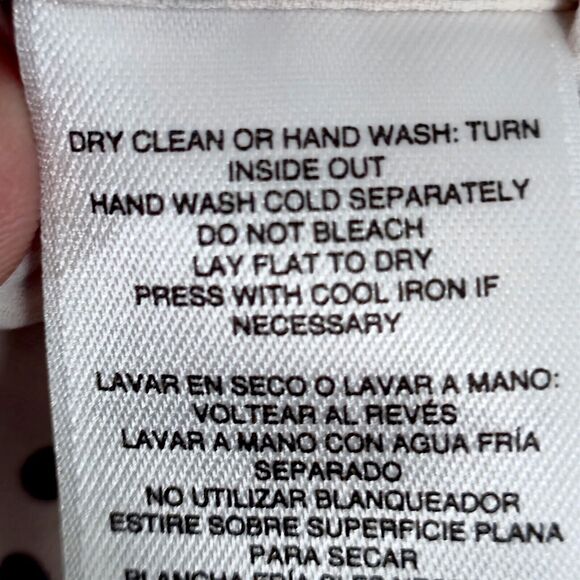 Anne Klein Blouse Long Sleeve 0X Cream Polka Dot Pattern Playful - Picture 11 of 12